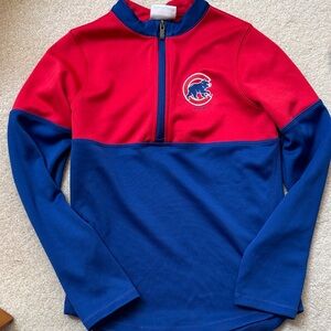 Chicago Cubs Red and Blue Half-Zip Pullover